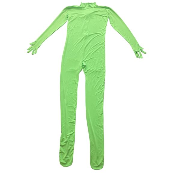 New Adult Unisex Size S/M Green Spandex One Piece Costume - Picture 1 of 13